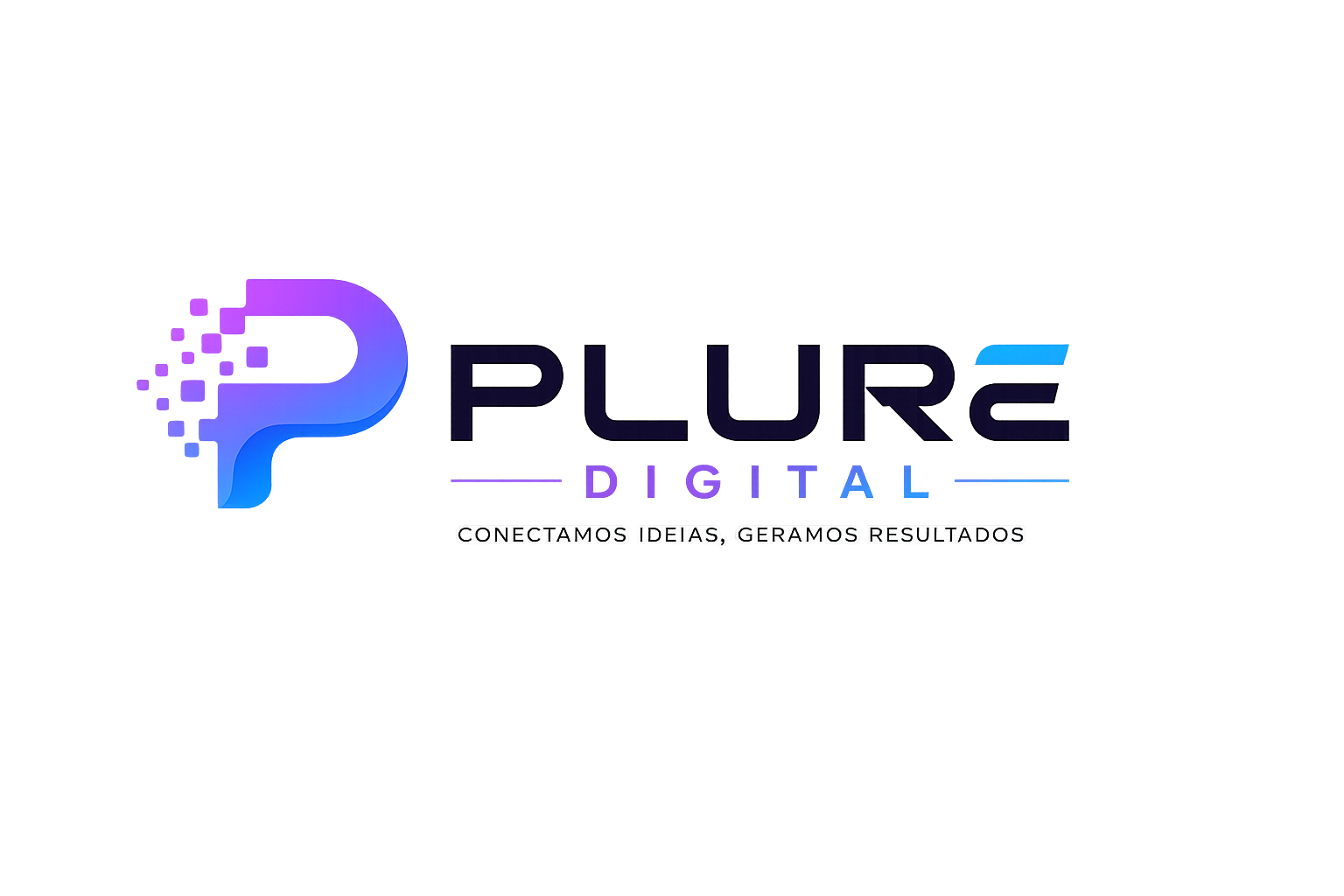 Logo da Plure Digital – Conectamos ideias, geramos resultados.